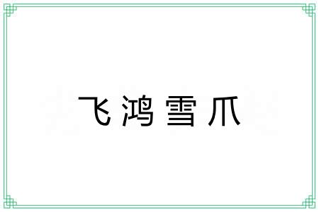 飞鸿雪爪