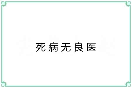 死病无良医