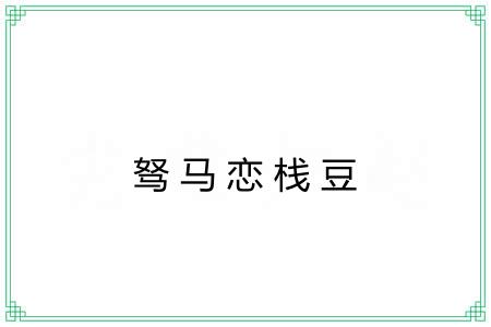 驽马恋栈豆