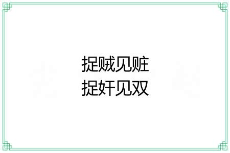 捉贼见赃捉奸见双