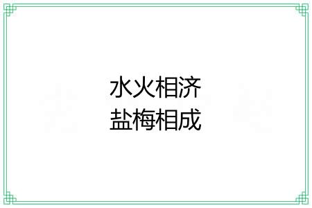 水火相济盐梅相成